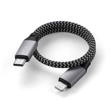 satechi usb-c to lightning short cable 25cm (space grey)